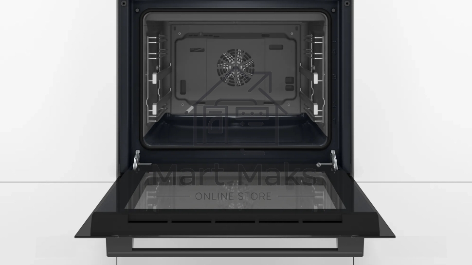 Духовой шкаф электрический Bosch HBJ558YB3Q, 60 см, 66 л, черный, класс энергоэффективности А, 8 режимов, LCD-дисплей, галогенное освещение, самоочистка EcoClean