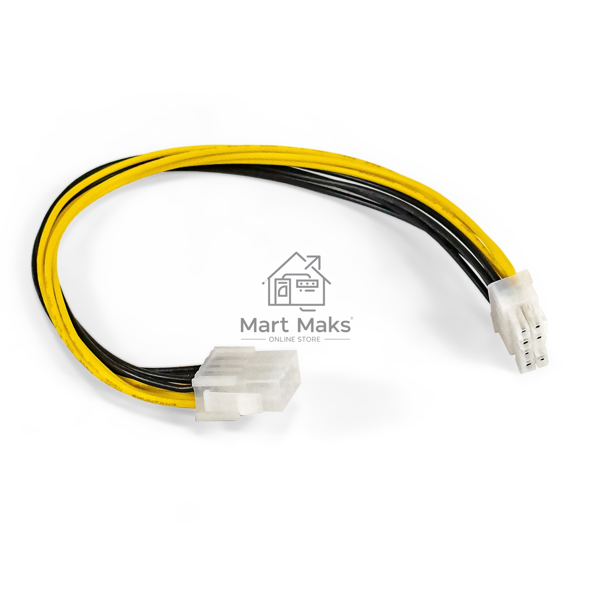 Удлинитель кабеля питания материнской платы +12V ExeGate EX-EXT-8M8F-0.2 (8pin EPS12V M/8pin EPS12V F, 0,2м)