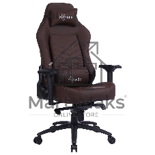 Кресло игровое Cactus CS-CHR-0112BR коричневый, сиденье коричневый, эко.кожа, с подголов. крестовина металл, пластик черный