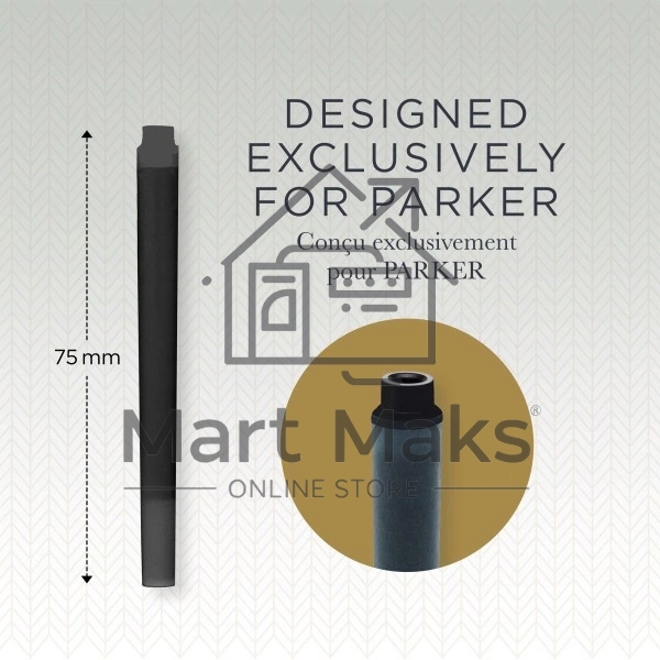 Картридж Parker Quink Z11 (CW1950382) черные чернила, для ручек перьевых (5шт)