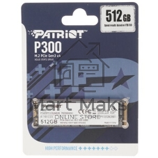 Накопитель SSD Patriot P300, 512Gb, PCIe 3.0 x4, M.2 2280, NVMe, R/W 1700/1200