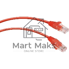 Патч-корд Cabeus PC-UTP-RJ45-Cat.5e-0.3m-RD Cat.5e, неэкр., U/UTP, RJ45/RJ45, PVC, AWG24, 0.3м, красный