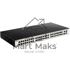 Коммутатор D-Link DGS-1210-52MP/ME/B1A, 48×1 Гбит/с + 4×1 Гбит/с SFP, управляемый