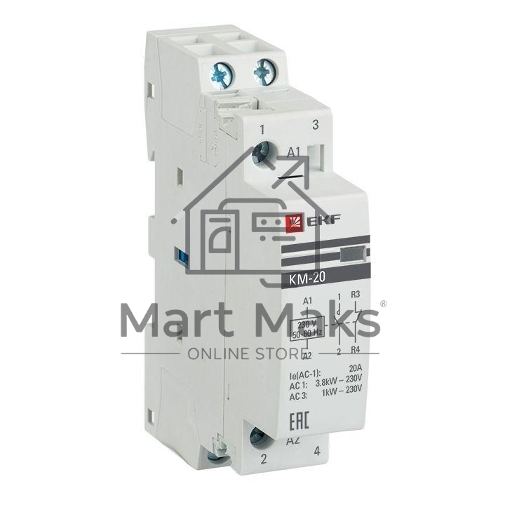 Контактор модульный КМ 20А NО+NC (1 мод.) EKF km-1-20-11