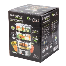 Пароварка Endever Vita-173 черный/стальной, 6 л, ярусы - 3, 800 Вт, механическое