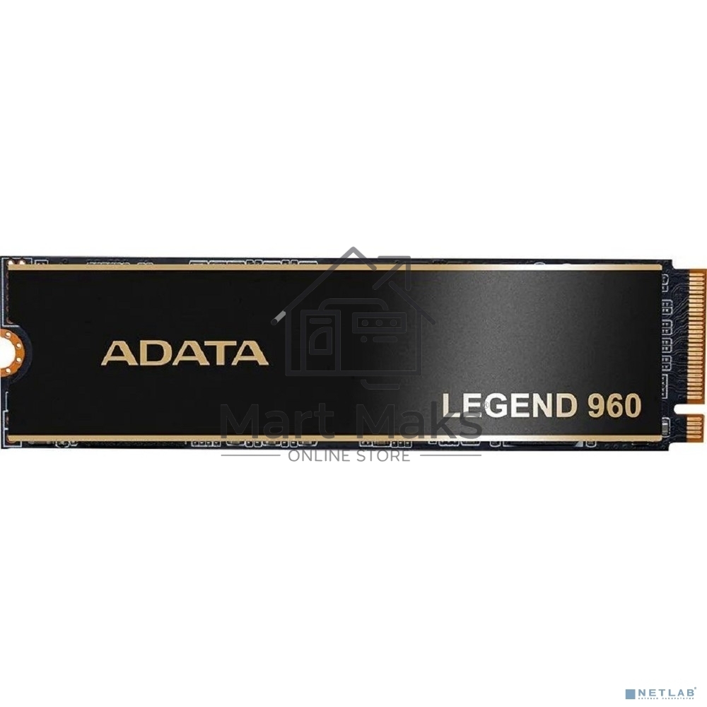 Накопитель SSD ADATA LEGEND 960, 2Tb, PCIe 4.0 x4, M.2 2280, NVMe, R/W 7400/6800, с радиатором