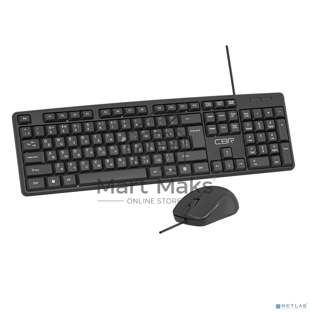 Комплект клавиатура + мышь CBR KB SET 709, USB. Клавиатура: 104 кл., офисн., 1,5 м. Мышь: 1000 dpi, 3 кн., 1,5 м