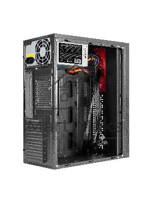 Компьютерный корпус Miditower ExeGate AA-443-AA400 (ATX, AA400 8 см, 2*USB+HD Audio, черный)