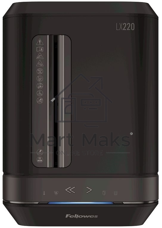 Шредер Fellowes PowerShred LX220 черный (секр.P-4)/перекрестный/20лист./30лтр./скрепки/скобы/пл.карты
