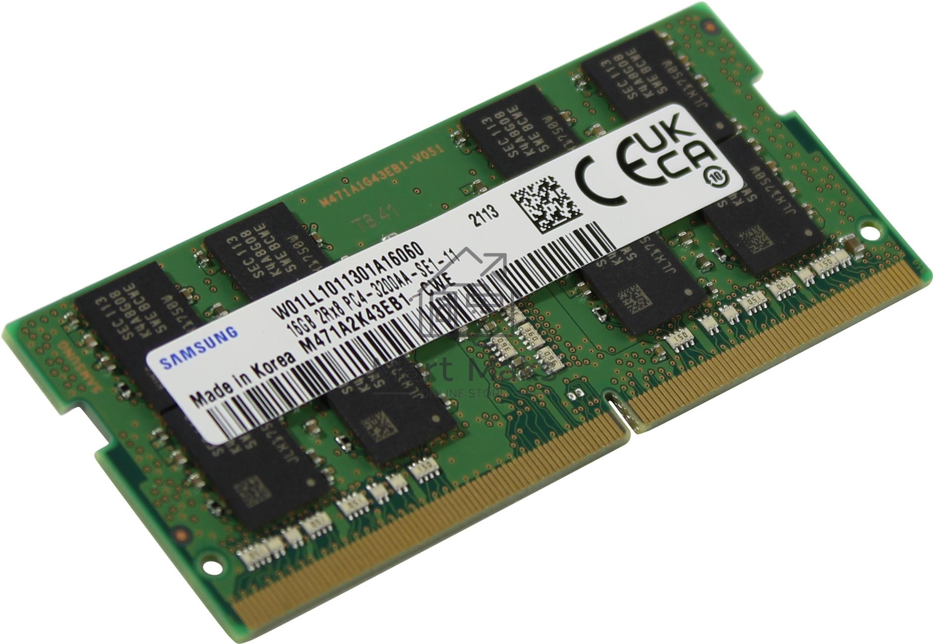 Оперативная память Samsung, DDR4, 16GB (1x16GB), 3200MHz, CL22, SO-DIMM, OEM