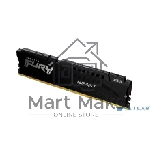 Оперативная память Kingston Fury Beast, DDR5, 8GB (1x8GB), 5600MHz, CL40, DIMM, с радиаторами, черный