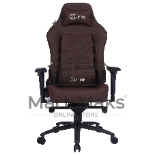 Кресло игровое Cactus CS-CHR-0112BR коричневый, сиденье коричневый, эко.кожа, с подголов. крестовина металл, пластик черный