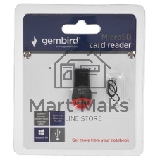 Кард-ридер Gembird FD2-MSD-2/белый/SD/SDHC/SDXC/TF/MicroSD/USB 2.0/USB Type-C (2.0)/пластик