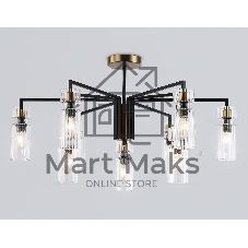 Люстра Ambrella light LH56117/9 BK/BS/CL черный/латунь/прозрачный E14*9 max 40W D765*440