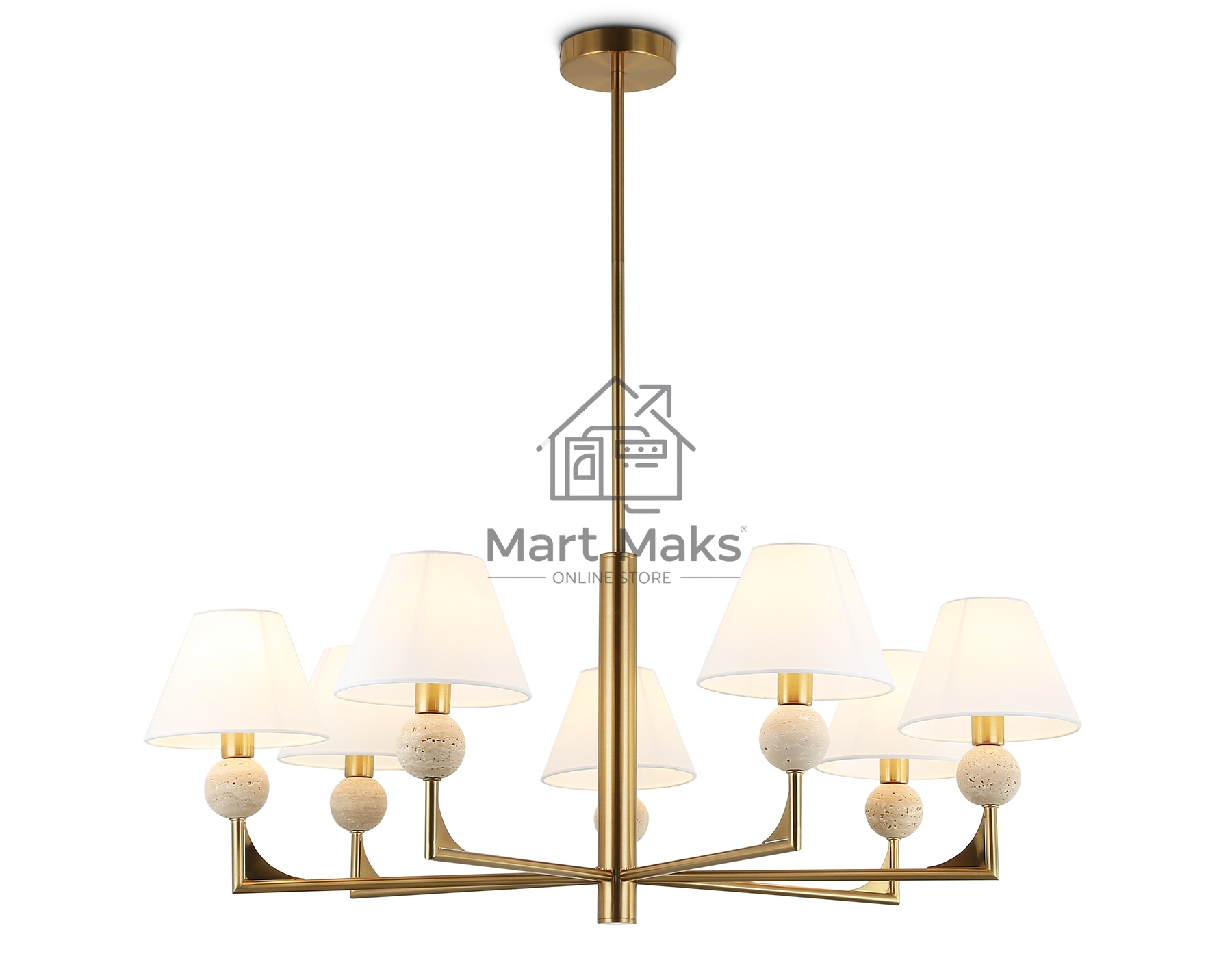 Люстра Ambrella light LH75162/7 BS/FR латунь/белый матовый E14*7 max 40W D890*580