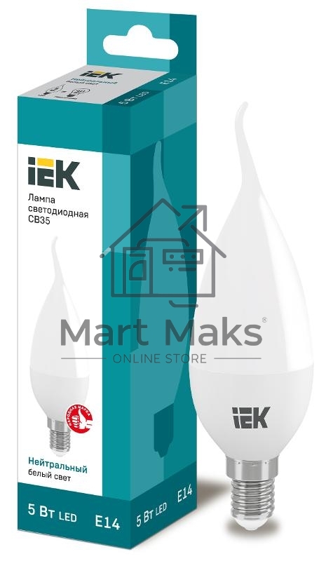 Лампа cветодиодная IEK LLE-CB35-7-230-30-E14 ECO CB35 свеча на ветру 7Вт 230В 3000К E14