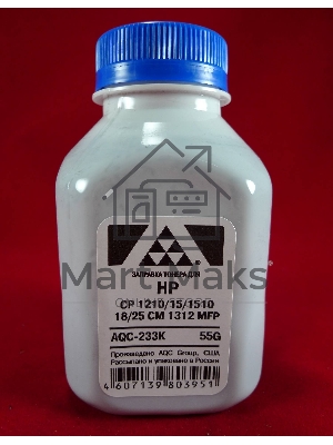 Тонер HP CP 1210/15/1510/18/25/CM 1312 MFP черный, (фл.55г.) AQC фас. Россия