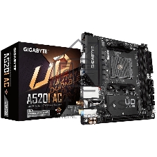 Материнская плата Gigabyte A520I AC AM4, AMD A520, 2xDDR4-3200 МГц, 1xPCI-Ex16, 1xM.2, Mini-ITX