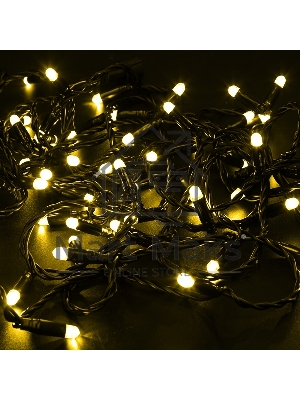 Гирлянда Neon-night Нить 10м, эффект мерцания (каждый 5-ый), черный ПВХ, 230В, Желтый