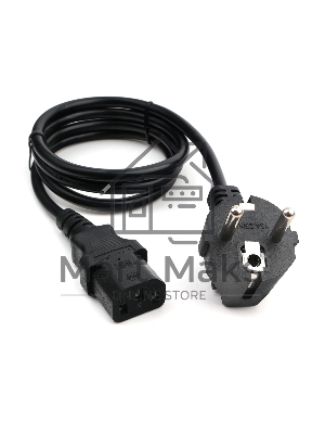 Кабель питания Cablexpert PC-186-1M, 1м, Schuko- C13, 6А, черный, с заземлением