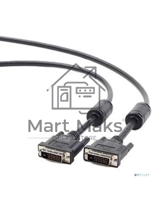 Кабель DVI-D single link Gembird/Cablexpert, 19M/19M, 1.8м, черный, экран, феррит.кольца, пакет (CC-DVI-BK-6)