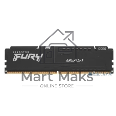 Оперативная память Kingston Fury Beast, DDR5, 8GB (1x8GB), 5600MHz, CL40, DIMM, с радиаторами, черный