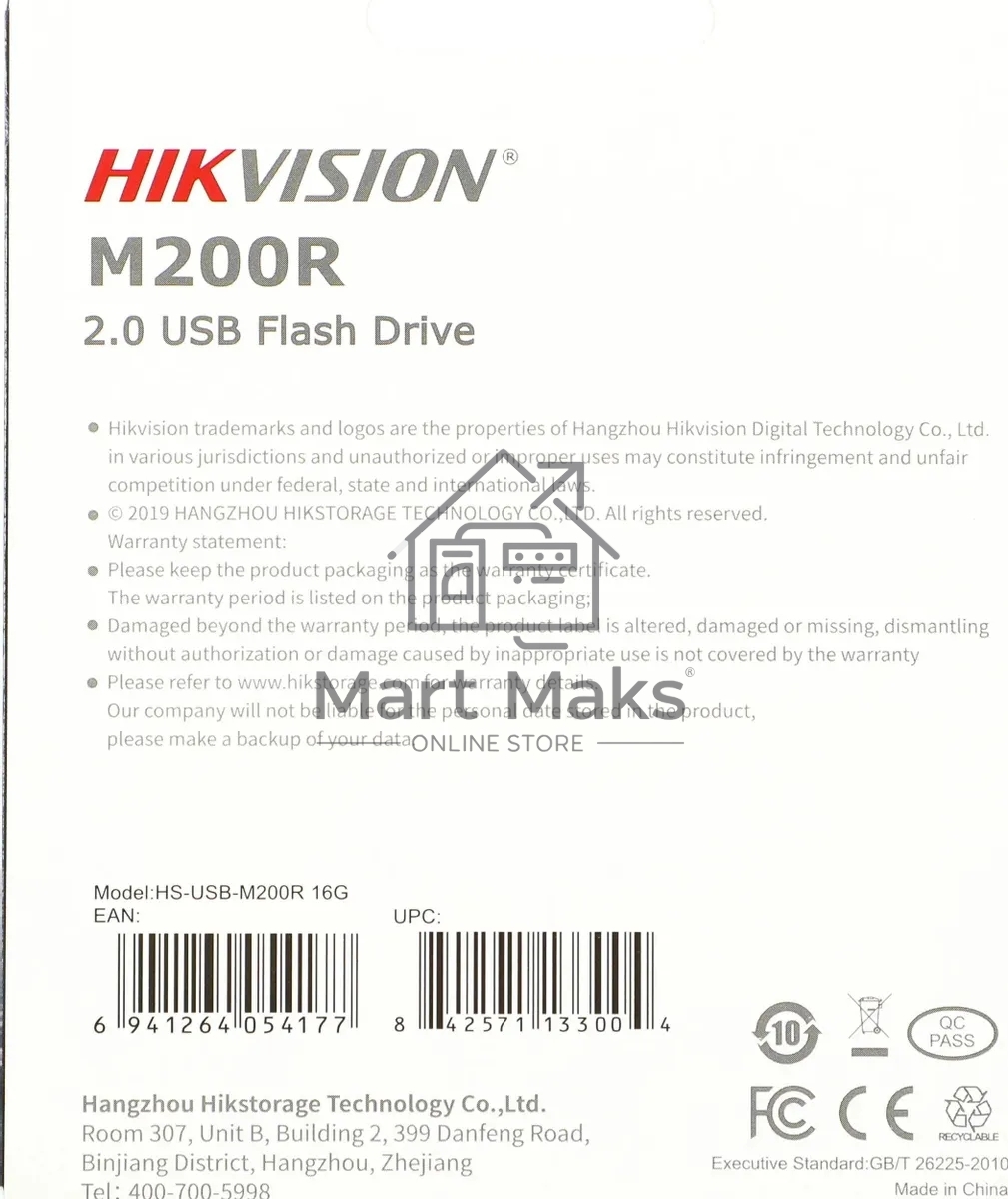Флешка USB R/W R/W Hikvision 16Gb HS-USB-M200R/16G USB2.0 черный