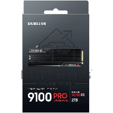 Накопитель SSD 2Tb Samsung 9100 PRO, M.2, PCI-E 5.0 x4, TLC 3D NAND R/W - 14700 (14800)/13400 (13300) Mb/s с радиатором
