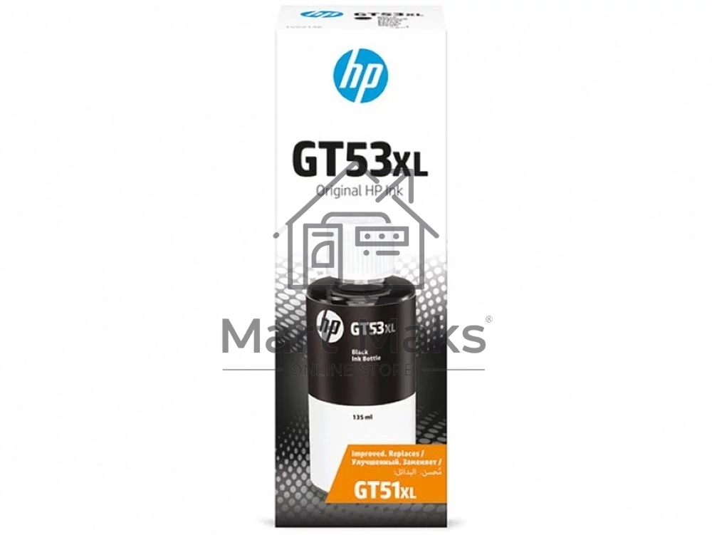 Емкость с чернилами HP GT53XL для GT 5810/5820/Ink Tank 115/315/319/419/415/Smart Tank 515/615, черный (135 ml), 6000 стр.