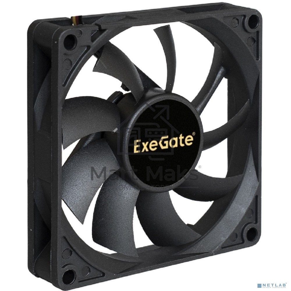 Вентилятор для корпуса ExeGate ExtraSilent ES08015S3P черный, 80 мм, 1600 об/мин, 16.5 дБ, 3 pin