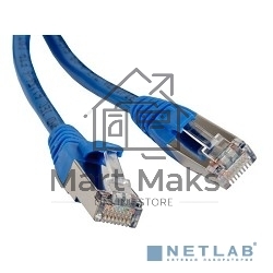 Патч-корд Hyperline PC-LPM-STP-RJ45-RJ45-C5e-0.5M-LSZH-BL Патч-корд F/­UTP, экранированный, Cat.5e, LSZH, 0.5 м, синий