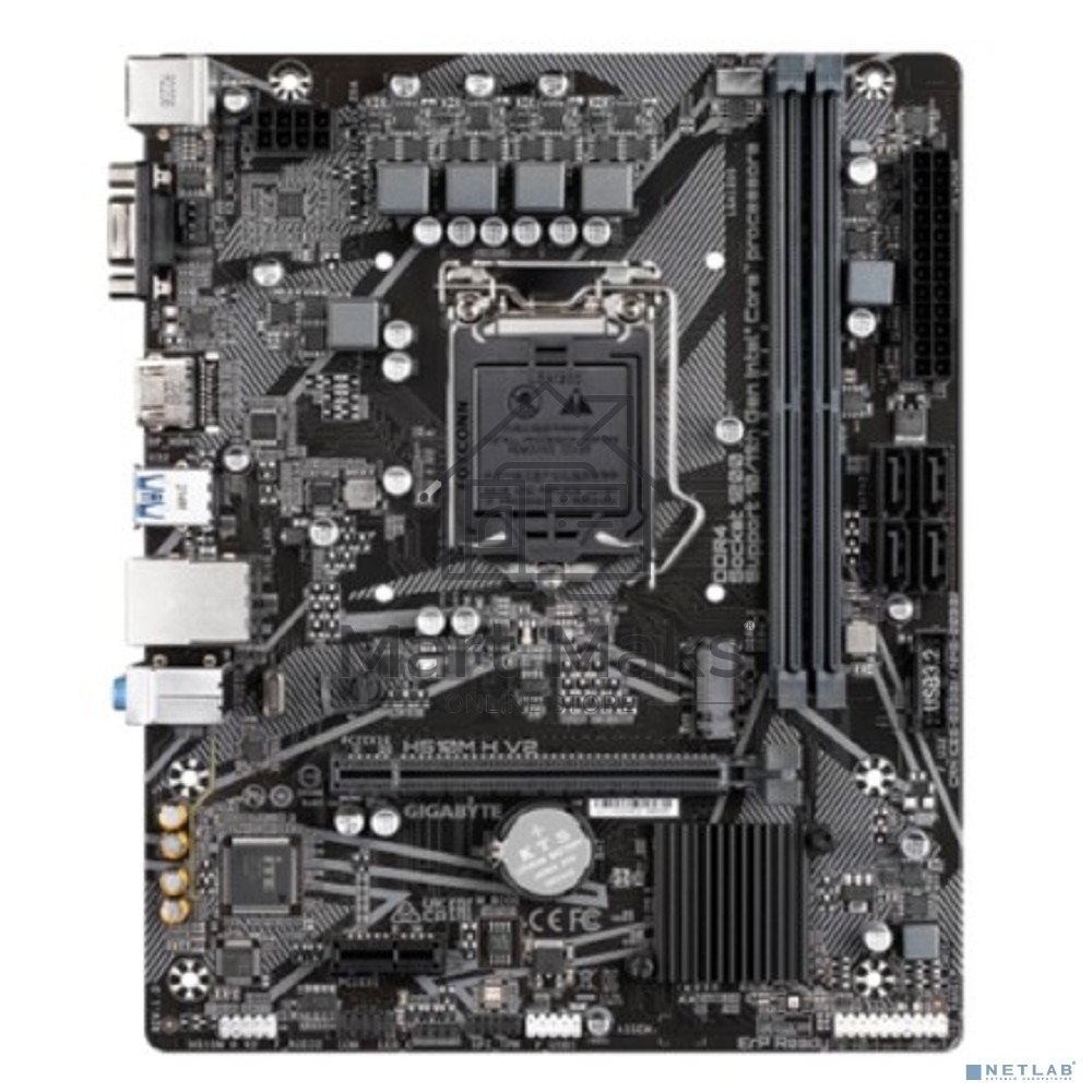 Материнская плата Gigabyte H510M H V2, LGA 1200, Intel H470, 2xDDR4, 4xSATA 6 Гбит/с, 1xM.2, 1xPCIe 3.0 x16, 1xPCIe 3.0 x1, 1xHDMI, 1xVGA, 1x 1Gb LAN, 2xUSB-A 3.2 Gen 1, 4xUSB-A 2.0, 3x3.5 мм, 7.1, Micro ATX
