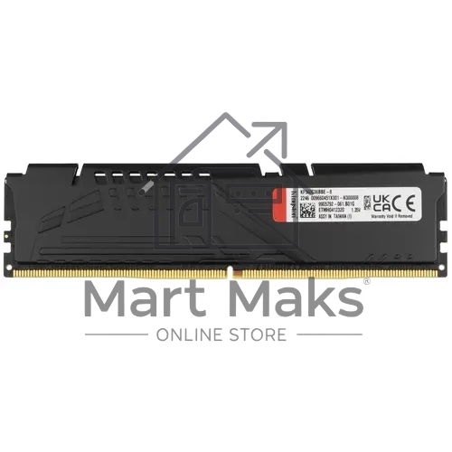Оперативная память Kingston Fury Beast Black, DDR5, 32GB (1x32 GB), 6000 MHz, CL36, DIMM, радиатор, черный