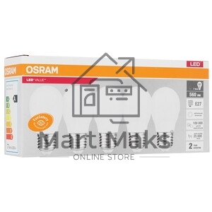 Лампа светодиодная LED Value LVCLP60 7SW/840 шар матовая E27 230В 10х1 RU OSRAM 4058075579835