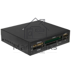 Кард-ридер Gembird FDI2-ALLIN1-02-B/черный/SD/T-Flash/Micro-SD/Micro-SDHC/Micro-SDXC/USB 2.0/метал