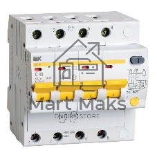 Выключатель автоматическийIEK MAD10-4-040-C-030 АД14 4Р 40А30мА IEK