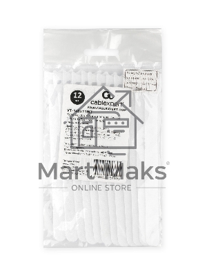 Хомуты-липучки на основе ленты Velcro VT-145x11WT 145 x 11 мм, белые (12 шт.)