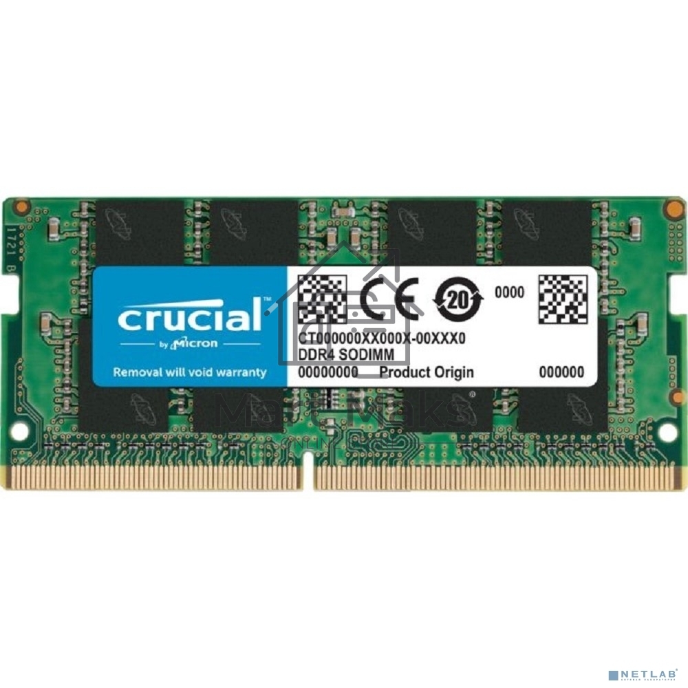 Оперативная память Crucial, DDR4, 8GB (1x8GB), 3200MHz, CL22 SO-DIMM