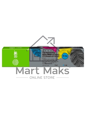 Картридж струйный Cactus CS-F6T77AE (913A) голубой (55 мл) для HP PW 352dw/377dw/Pro 477dw/452dw