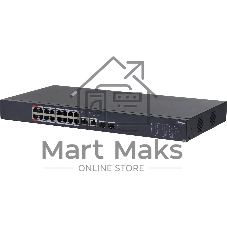 Коммутатор Dahua DH-CS4218-16ET-240, 16×100 Мбит/с + 2×1 Гбит/с Combo + 2×1 Гбит/с SFP, управляемый