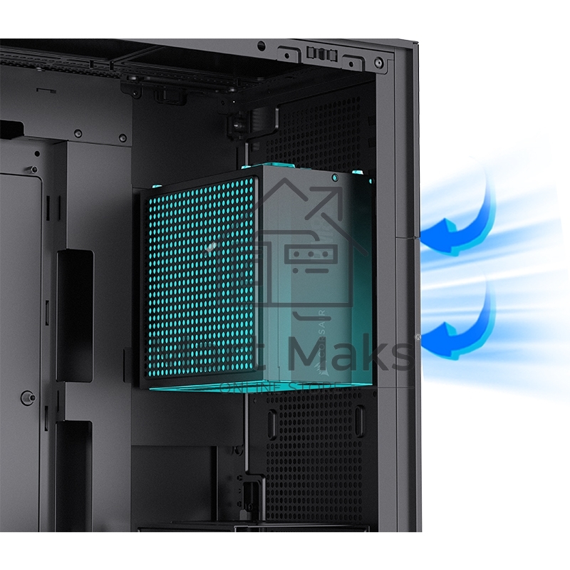 Корпус без блока питания JONSBO D41 STD Black ATX без БП, боковая панель из закаленного стекла, mini-ITX, micro-ATX, ATX, черный