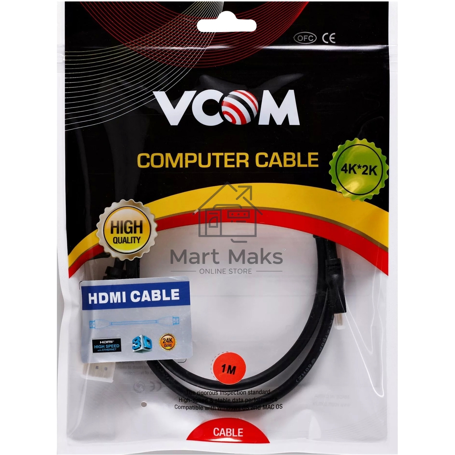 Кабель HDMI-19M --MicroHDMI-19M ver 2.0 1m VCOM <CG587-1M>