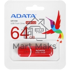 Флешка USB ADATA UV150 (AUV150-64G-RRD), 64Gb, USB 3.0, R/W 100/30, красный