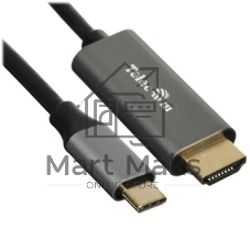Кабель-адаптер USB3.1 Type-Cm --> HDMI A(m) 4K@60Hz, 1.8m, Telecom TCC008T-1.8M