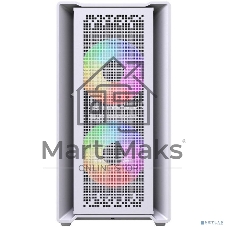 Корпус Powercase Mistral SM04 ARGB, Tempered Glass, Front Nylon Filter, 3x120mm ARGB PWM fans, белый, mATX (CMMSM04W-A3)