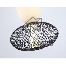 Подвесной светодиодный светильник Ambrella light LH11007 BK/FR черный/белый матовый 15W 3000K D220*350