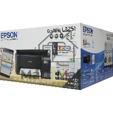 МФУ струйное Epson EcoTank L3251 (C11CJ67419/C11CJ67302/C11CJ67518), A4, цветное, печ. до 33 стр/мин. (ч/б) до 15 стр/мин. (цвет), скан. до 5 стр/мин., 5760 x 1440 dpi (печать) 1200x2400dpi (скан.), USB, Wi-Fi
