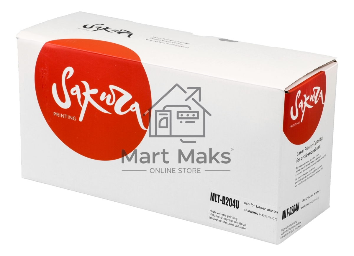 Картридж лазерный Sakura MLTD204U для Samsung SL-M3325/3375/3825/3875/4025/4075 черный, 15 000к.