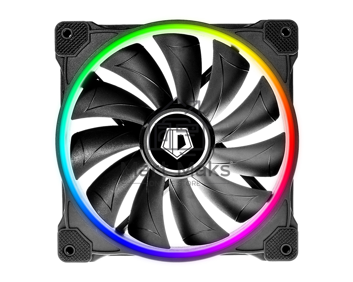 Вентилятор ID-COOLING ZF-14025-ARGB 140x140x25мм (60шт./кор, Пульт управления, PWM, Low Noise, резиновые углы, Addresable RGB, 800-1600об/мин)  BOX
