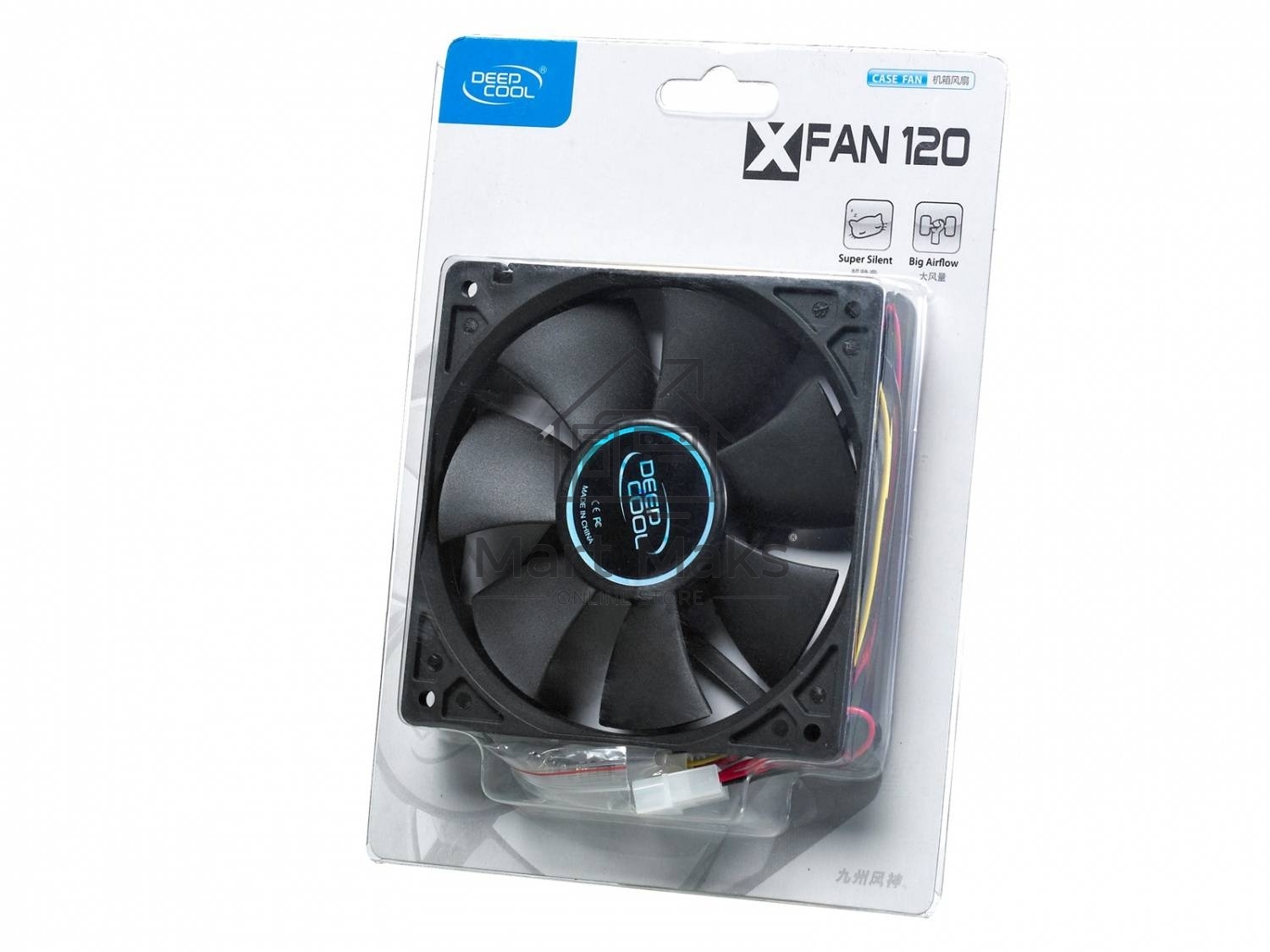 Вентилятор для корпуса DEEPCOOL XFAN 120 черный, 120 мм, 1300 об/мин, 23.7 дБ, 3 pin